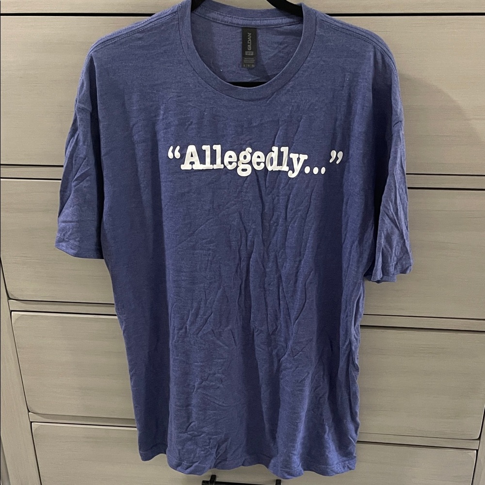 Blue 'Allegedly' Graphic Tee - L & XL